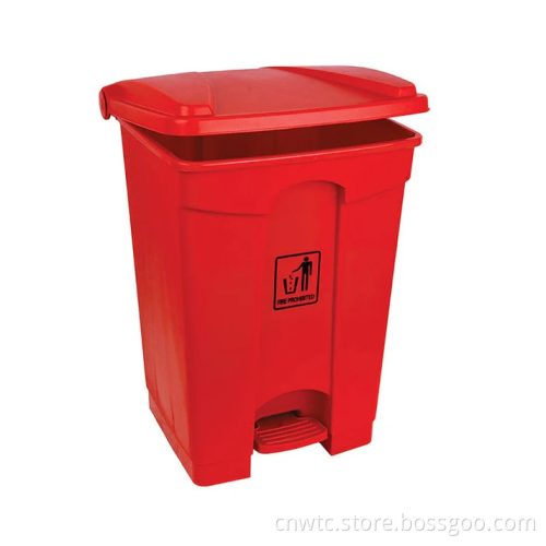 Red Plastic Pedal Bins: 30L and 50L Trash Waste Bins